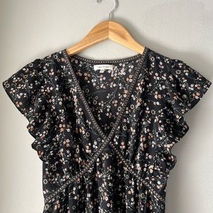 Max Studio Floral Ruffle Midi Dress